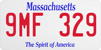 MA license plate 9MF329