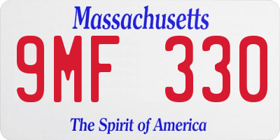 MA license plate 9MF330