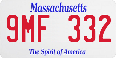 MA license plate 9MF332