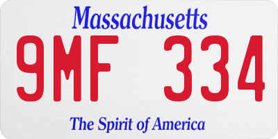 MA license plate 9MF334