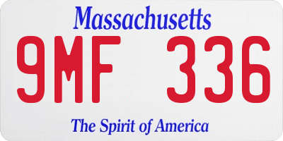 MA license plate 9MF336