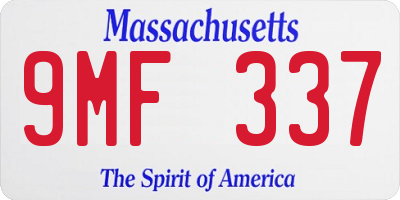 MA license plate 9MF337