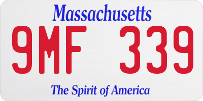 MA license plate 9MF339