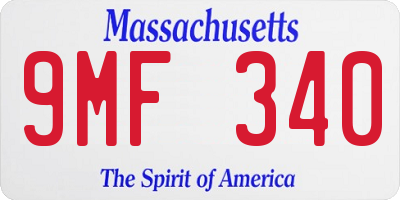 MA license plate 9MF340