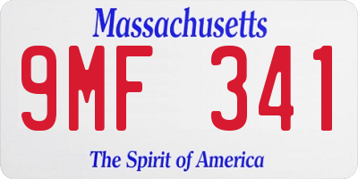 MA license plate 9MF341