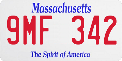 MA license plate 9MF342