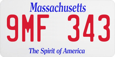 MA license plate 9MF343