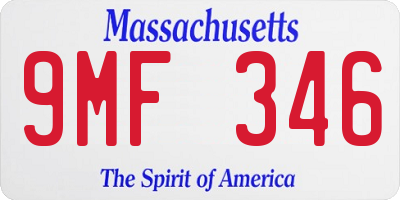 MA license plate 9MF346