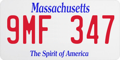 MA license plate 9MF347