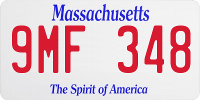 MA license plate 9MF348