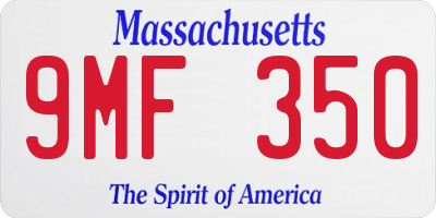 MA license plate 9MF350
