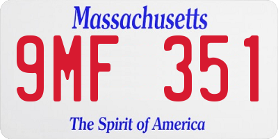 MA license plate 9MF351