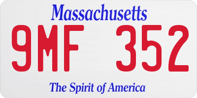 MA license plate 9MF352