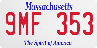 MA license plate 9MF353