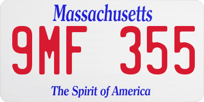 MA license plate 9MF355