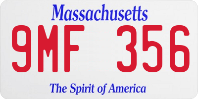 MA license plate 9MF356