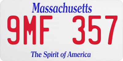 MA license plate 9MF357