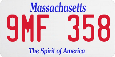 MA license plate 9MF358