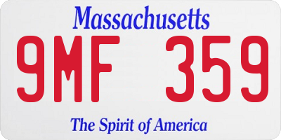 MA license plate 9MF359