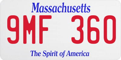 MA license plate 9MF360