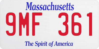 MA license plate 9MF361