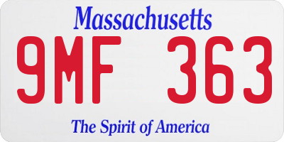MA license plate 9MF363