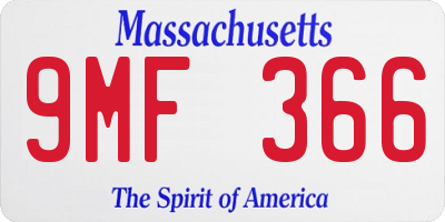 MA license plate 9MF366