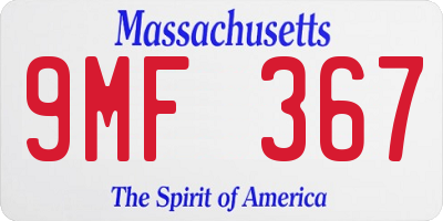 MA license plate 9MF367