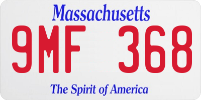 MA license plate 9MF368