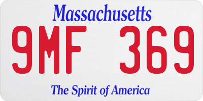 MA license plate 9MF369