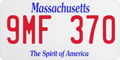 MA license plate 9MF370