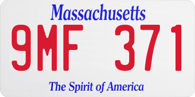 MA license plate 9MF371