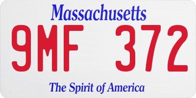 MA license plate 9MF372