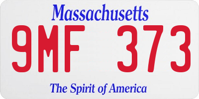 MA license plate 9MF373