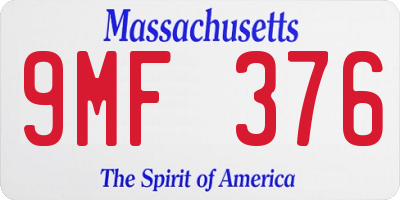 MA license plate 9MF376