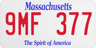 MA license plate 9MF377