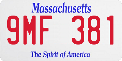 MA license plate 9MF381