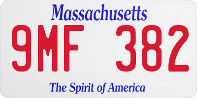 MA license plate 9MF382