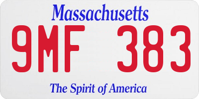 MA license plate 9MF383