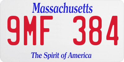 MA license plate 9MF384
