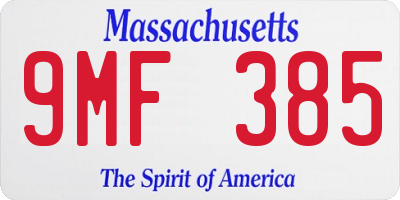 MA license plate 9MF385