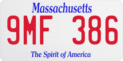 MA license plate 9MF386