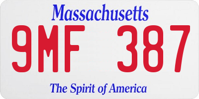 MA license plate 9MF387