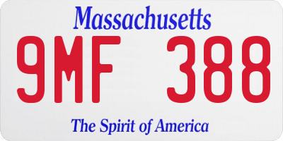 MA license plate 9MF388