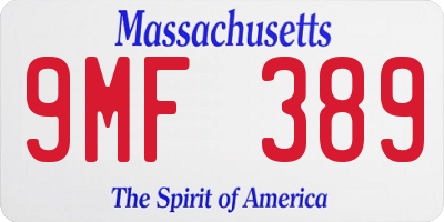 MA license plate 9MF389