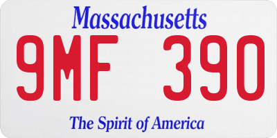 MA license plate 9MF390