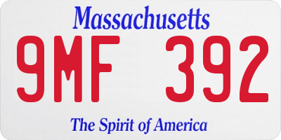 MA license plate 9MF392
