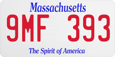 MA license plate 9MF393