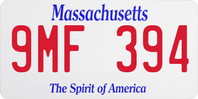 MA license plate 9MF394