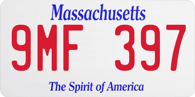 MA license plate 9MF397